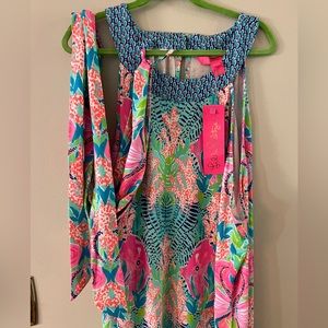 Monterrey Maxi Reflections dress with belt XL Lilly Pulitzer NWT